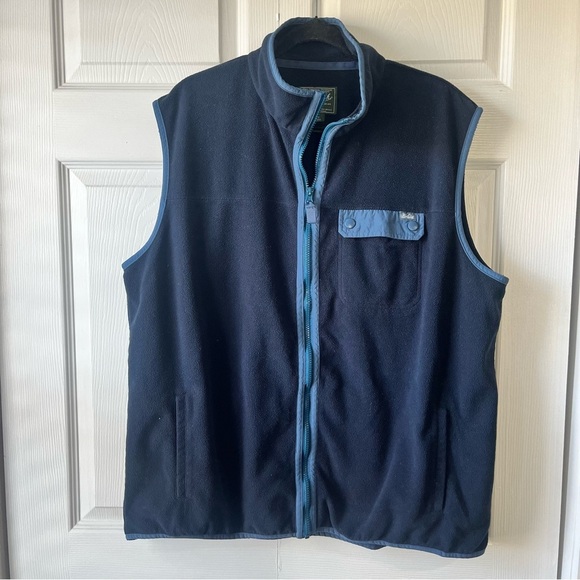Woolrich Vest Men's 2XL Blue Fleece Full Zip Pockets Chest Flap Pocket - Picture 1 of 3
